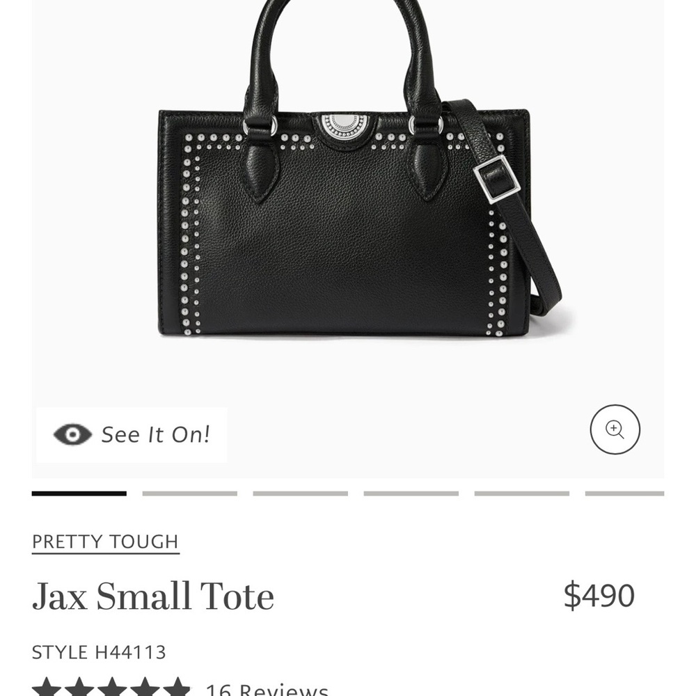 Jax Black Tote with Silver Studs